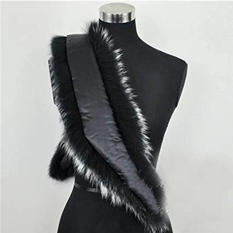2017 реальные Rraccoon меховой воротник зима теплый шарф воротник для Для женщин пальто удалить Подлинная Большой Размеры шарфы черный меховой