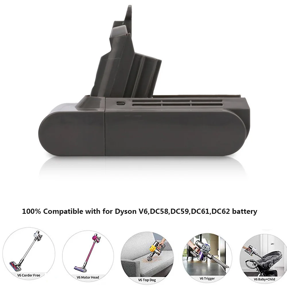 3000 мАч 21,6 в Li-Ion Батарея Замена для Dyson Батарея V6 DC61 DC62 DC72 DC58 DC59 DC72 DC74 пылесос 965874-02