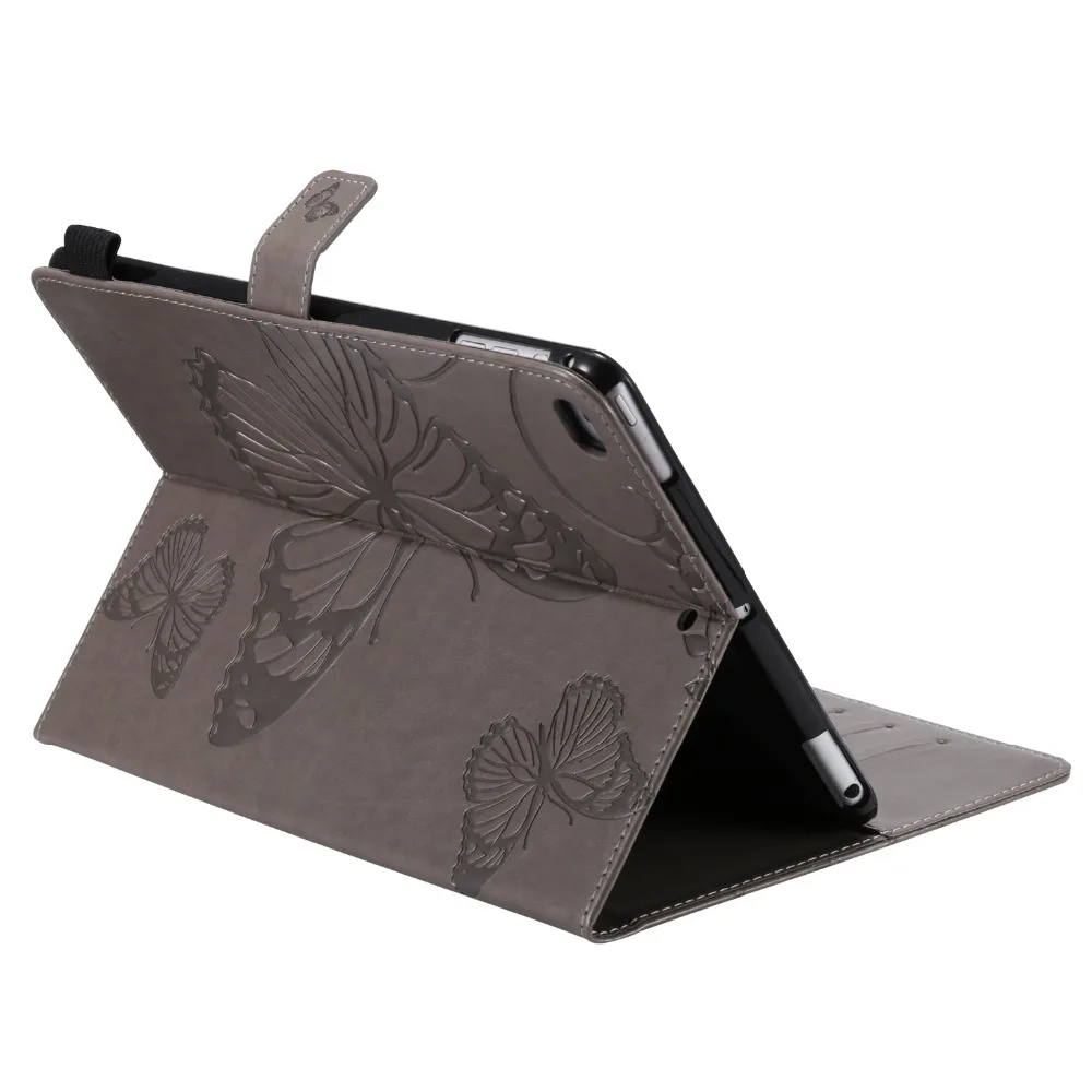 Для Coque iPad 9,7 Чехол элегантный бабочка кожаный бумажник Folio Kickstand чехол для iPad 9,7 дюймов слот для карт планшета