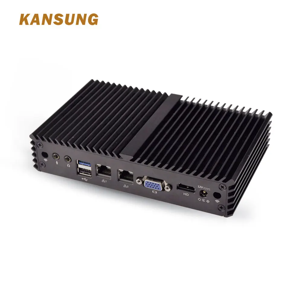 Мини-ПК Kansung с четырехъядерным процессором Celeron J1900, 2 гигабитных порта NIC lan, 8USB, безвентиляторный X86, низкая мощность, микрокомпьютер, поддержка Win Linux