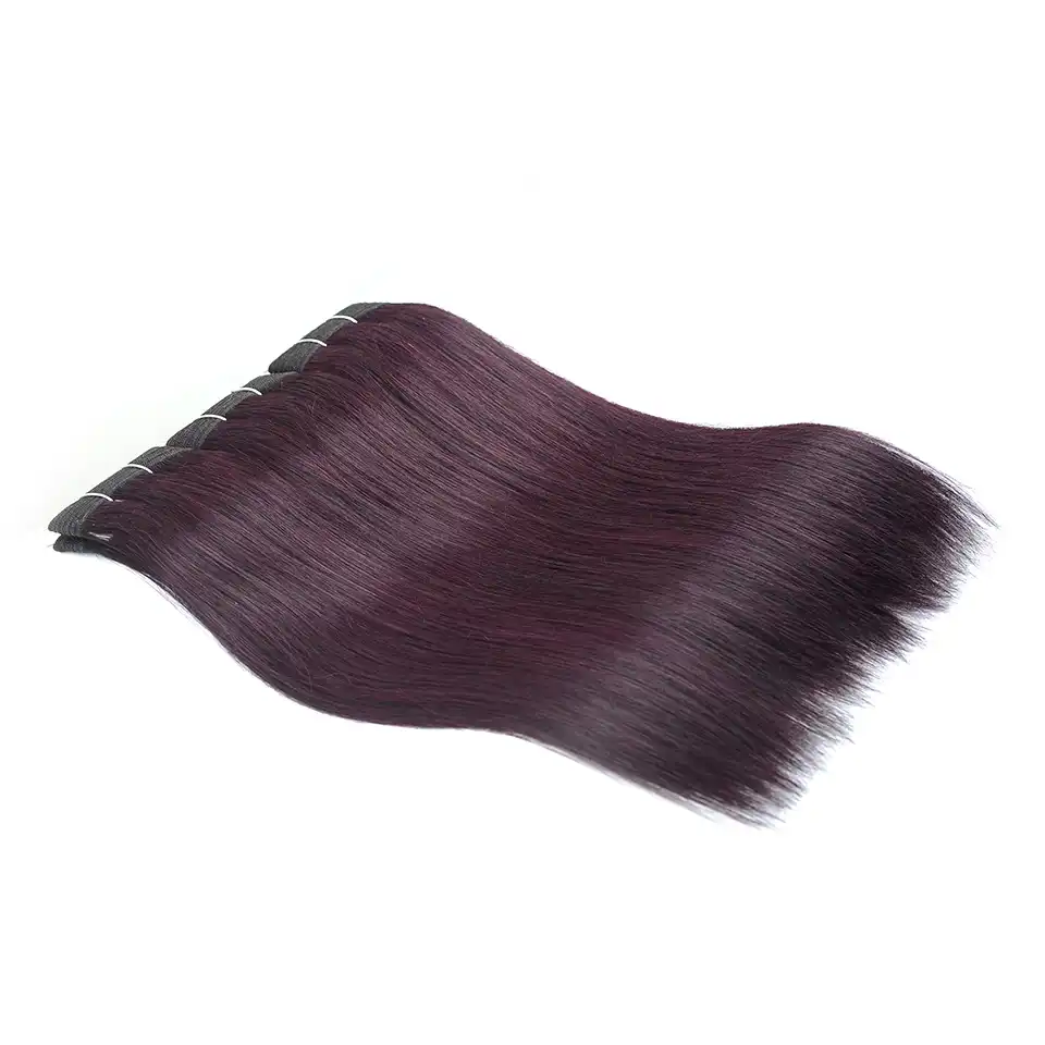 I Envy 3 Purple Red Bundles With Closure Straight Brazilian Dark Burgundy Bundles With Closure Colored Human Hair Weave Non Remy