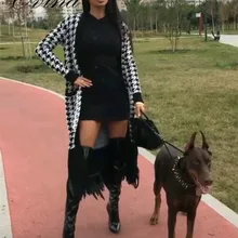 Жаккардовый кардиган знаменитостей высокого качества, модная женская верхняя одежда