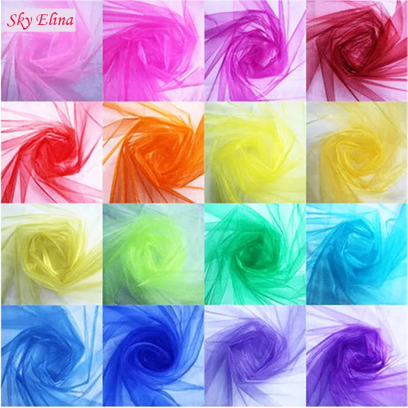 Дешево! 5 м/лот прозрачная органза тюль рулон ткани для свадебной вечеринки
