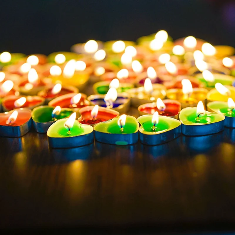 50 шт. Романтический бездымного свечи круг в форме сердца свечи декоративные свечи для дня рождения Свадебная вечеринка Home Decor