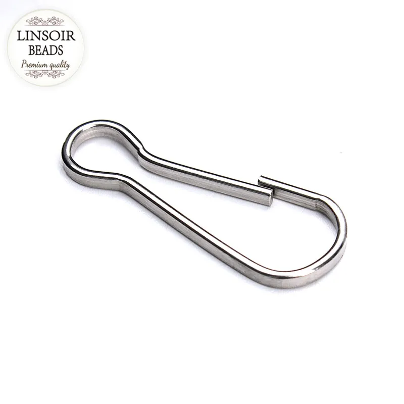 50pcs/lot 28*10mm Stainless Steel Key Clasps Carabiner Key Clip For Key