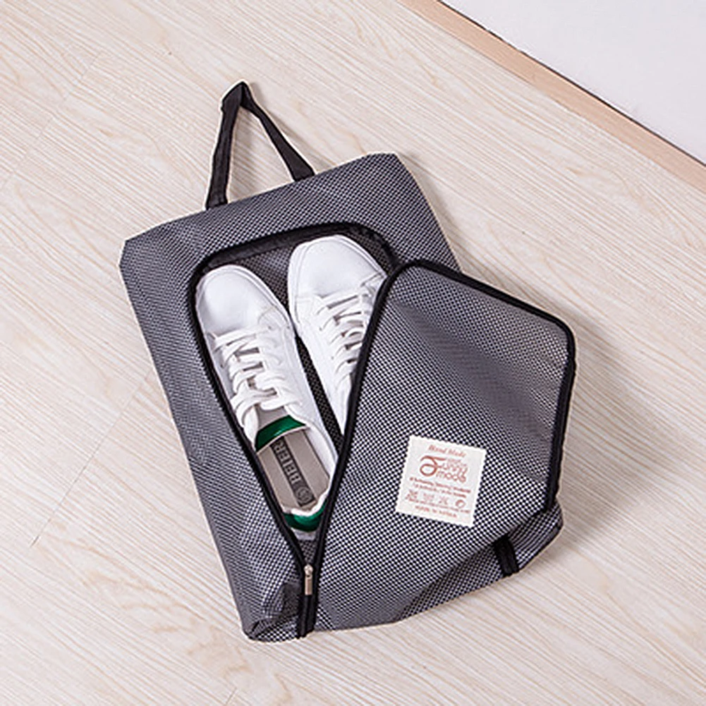 Travel Portable Shoe Bag Waterproof Shoe Storage Bag Double Zipper Hanging Organizer Practical Shoe Bag Dustproof Shoe Bag