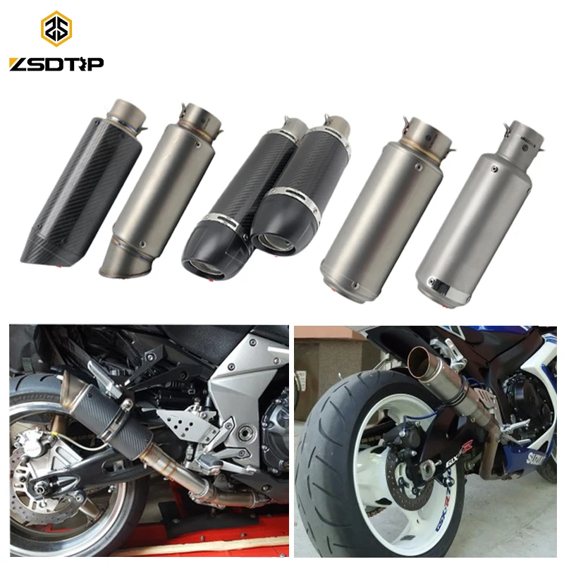 ZSDTRP/51/61mm de la motocicleta silenciador de Escape SC GP escapar silenciadores de Escape de fibra de carbono de tubo de Escape para KAWASAKI HONDA BMW KTM