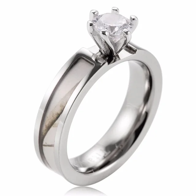 shardon women white camo engagement ring titanium white snow tree engagement wedding band 6 prong setting - White Camo Wedding Rings shardon women white camo engagement ring titanium white snow tree engagement wedding band 6 prong setting - White Camo Wedding Rings