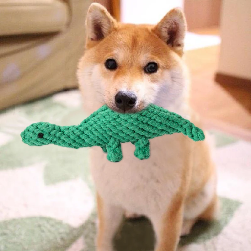 Us 286 33 Offcotton Knot Rope Dog Toy Puppy Chew Teething Toys Teeth Cleaning Toy For Small Medium Dogs Molar Biting Playing Dog Accessories3 In