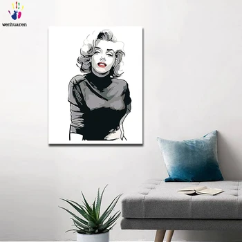 

paint by number art painting by numbers Marilyn Monroe is a combination of number and toolkits with a size of 40x50