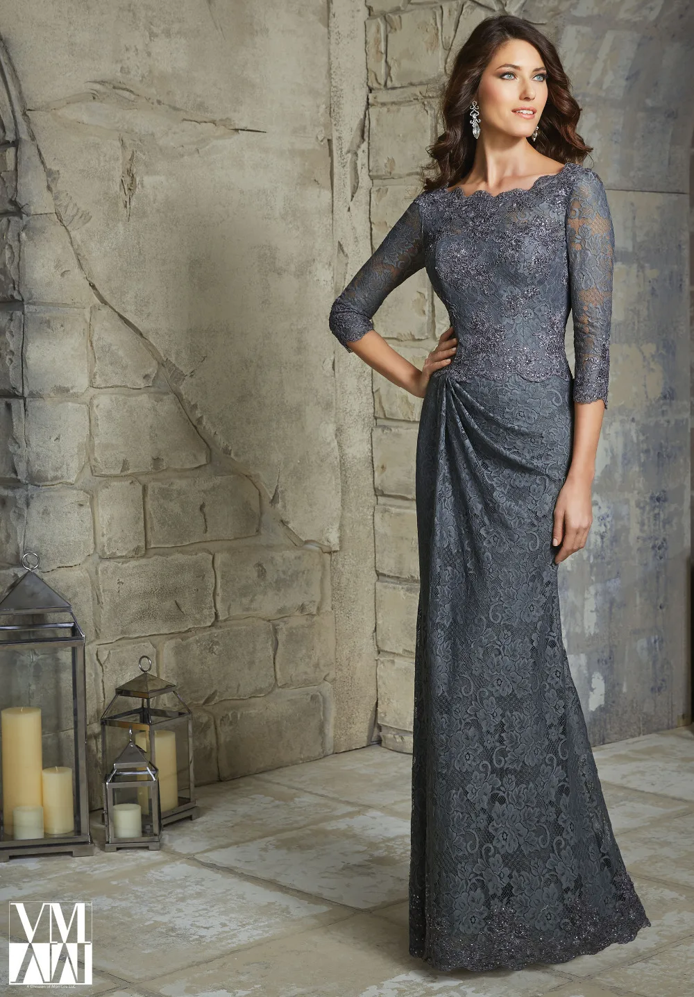 dark gray mother of the bride dresses