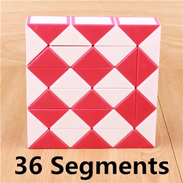 QYTOYS 24 Blocks Magic Snake Cube 36 Segments Speed Blocks Snake Twist Puzzle 48 Blocks Speed Magic Ruler Gifts For Kids 36 red
