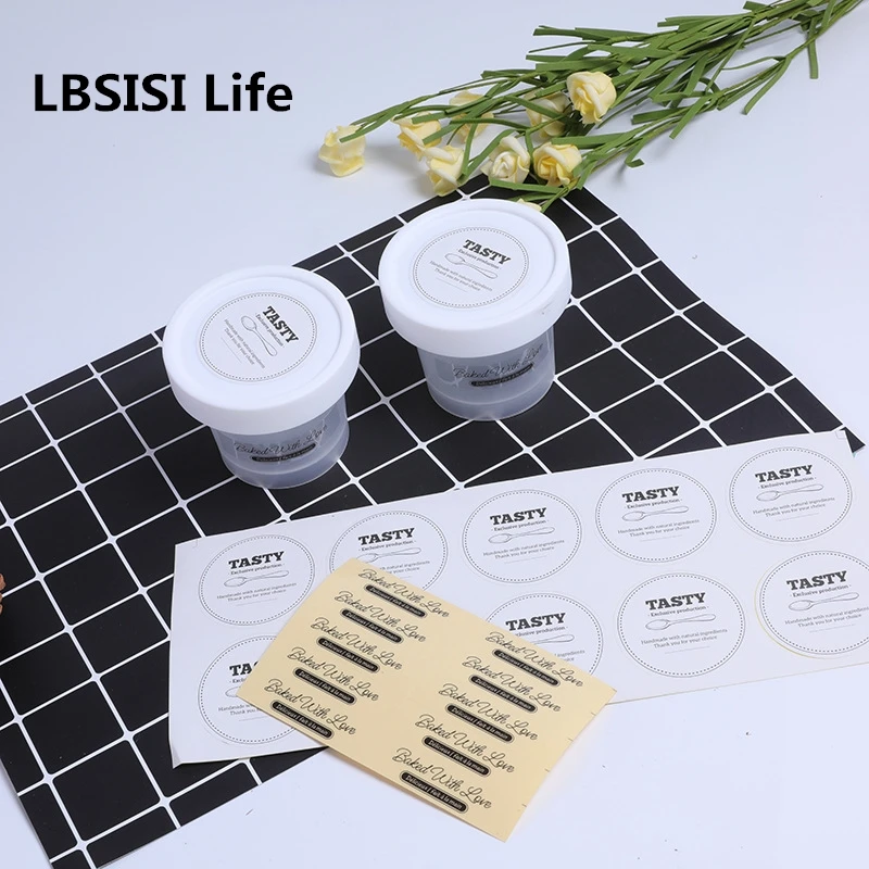 

LBSISI Life 110pcs Tasty White Dessert Paper Sticker Cake Decorating Tools Candy Cookie Packing Bag Box DIY Bag Wedding Party