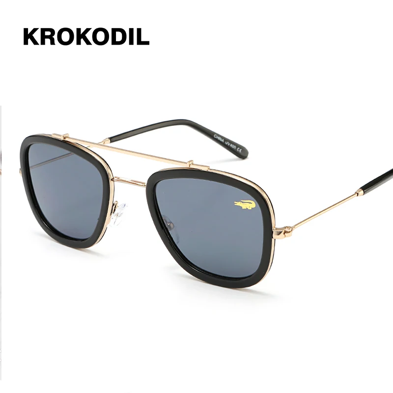 Ретро Винтажные krokodil солнцезащитные очки для женщин и мужчин, фирменный дизайн, квадратные солнцезащитные очки, спортивные lunette de soleil oculos de sol 6926