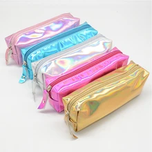 Iridescent Colored Pencils And Get Free Shipping On Aliexpress Blingird 1pcs Iridescent Laser Simple Jelly Color Pencil Case Bags