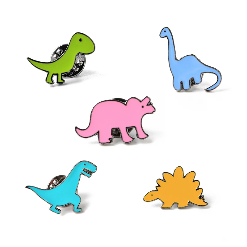 

Kpop Fashion Cartoon Brooches For Women Child 5pcs Set Cute Dinosaur Enamel Pins Bag Button Badge Jackets Lapel Pin Jewelry Gift