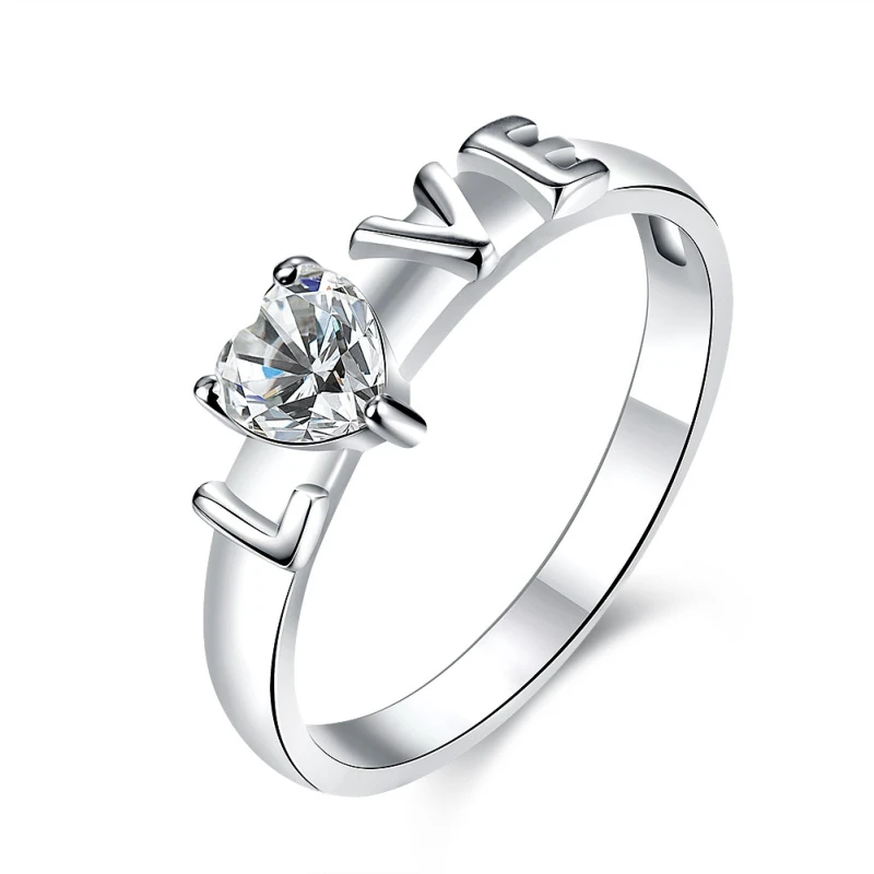 

Garilina Fashion Romantic heart shaped cubic zirconia love ladies Wedding ring R2230