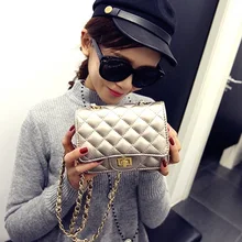 Yuhua, новая женская сумка, ромбовидная решетка Золотая цепь женские сумки почтальон, модные мини сумки