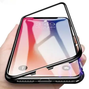 

50pcs/lot For Samsung S10 S10Plus magnet King phone shell double-sided glass metal border magnetic suction Prism