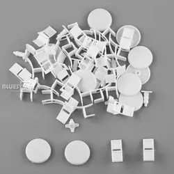 10 наборов белый круглый стол & стул набор 1/50 O Масштаб-строительные материалы модели
