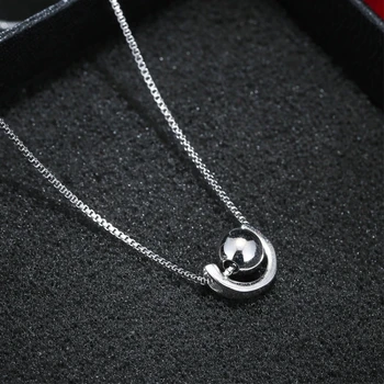 

Transfer Beads Korea Short Wild Elegant 925 Sterling Silver Clavicle Chain Temperament Trendy Female Necklace SNE206