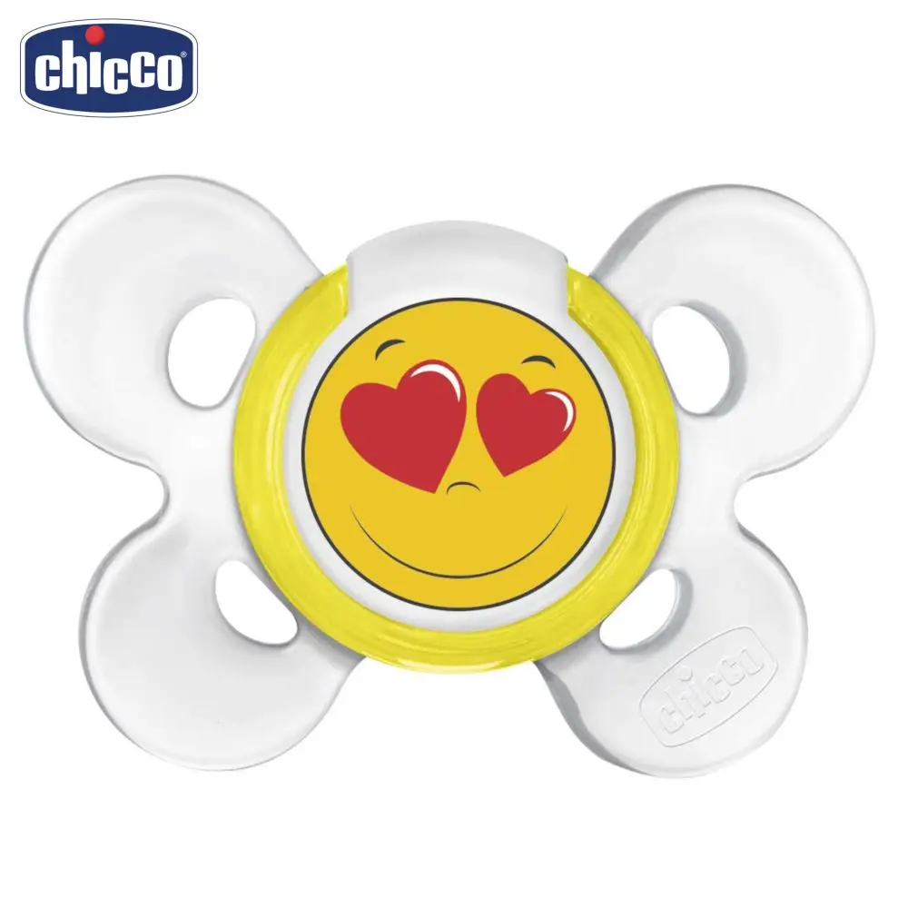 Пустышка Chicco Physio Comfort Smile, 1 шт., 0-6 мес., силикон - Цвет: Цвет: желтый