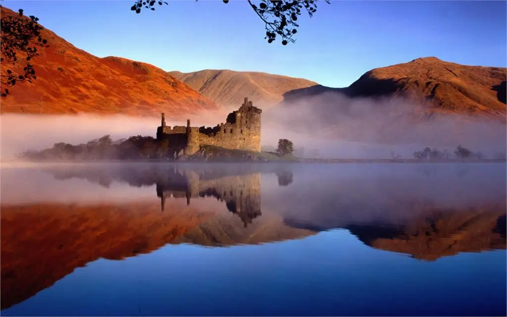 Modern Landscape Scotland Living room home wall decoration fabric poster Nature Landscape Castle in Scotland