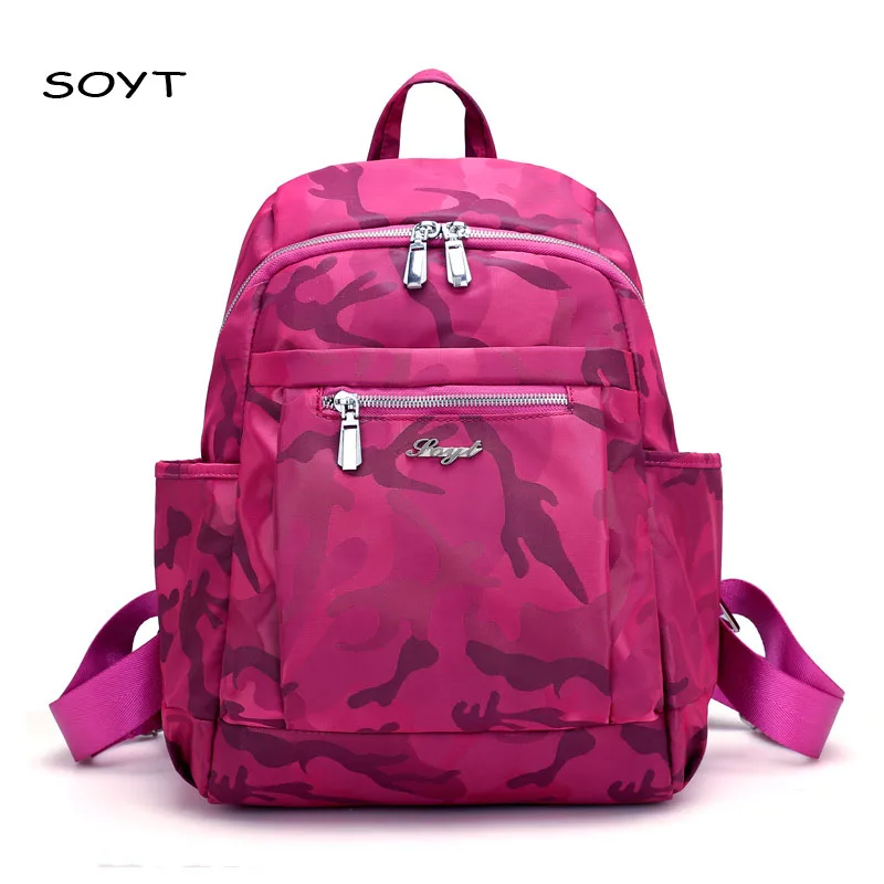 

SOYT 2019 Women Nylon Backpacks Waterproof Student School Bags Girl Backpacks Women Casual Travel Ladies Bag mochila feminina
