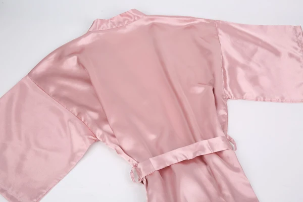 dusty pink Sisbigdey гладкие атласные халаты розовый белый фиолетовый Серебряный короткий пустой кимоно халат женская простая Пижама Свадебные халаты - Цвет: dusty pink