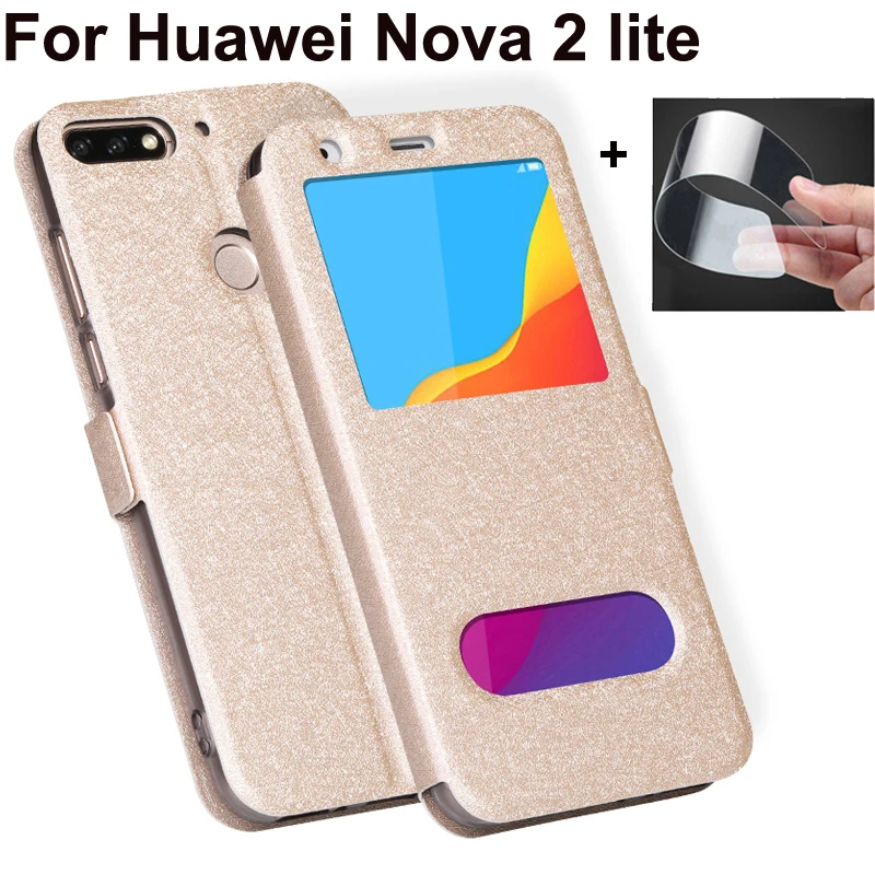 5 99 &quotОткрытое окно чехол для Huawei Nova 2 lite из искусственной кожи чехлы Nova2 с