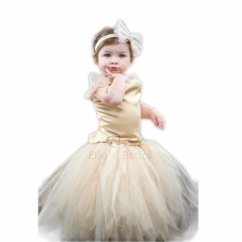 2016 Elegant Hand woven Baby Girls Tutu Dress suit For 1st birthday party Infants flower girls