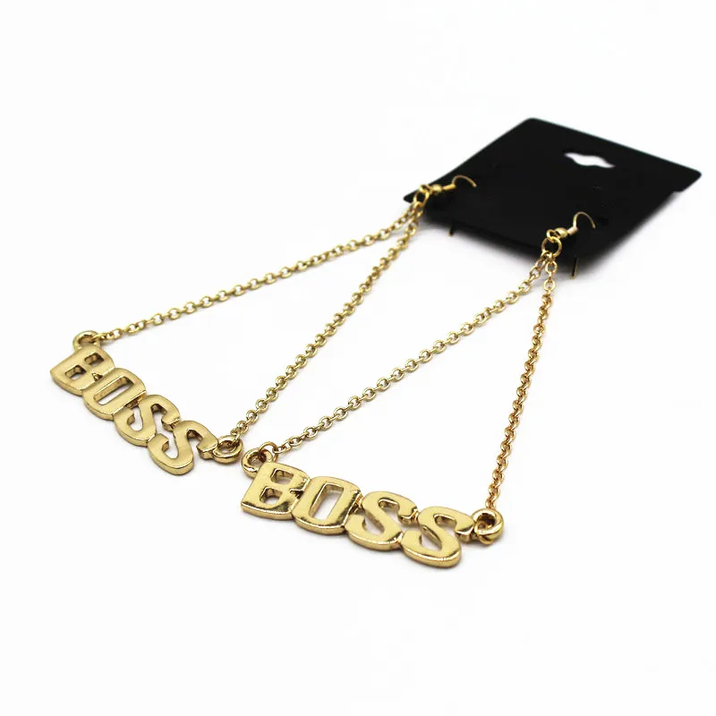 

2019 Newest Spring Summer Jewelry Long Boss Earrings Fashion Exaggerated Personality Letters Tassel Drop Earrings for Women