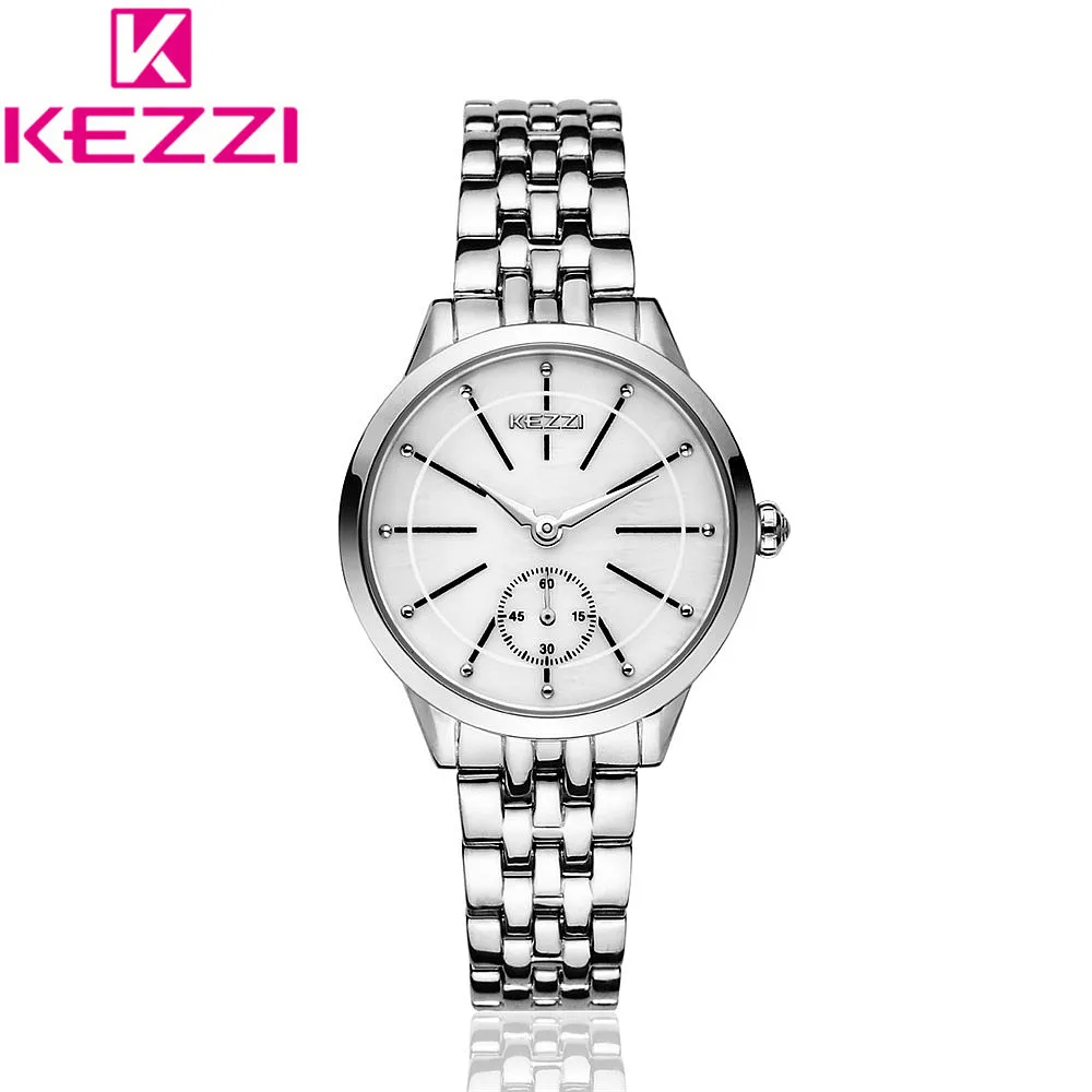 KEZZI Brand KW1454 Luxury Stainless Steel Bracelet Watch Women Fashion Quartz Wrist Watch Female Ladies Casual