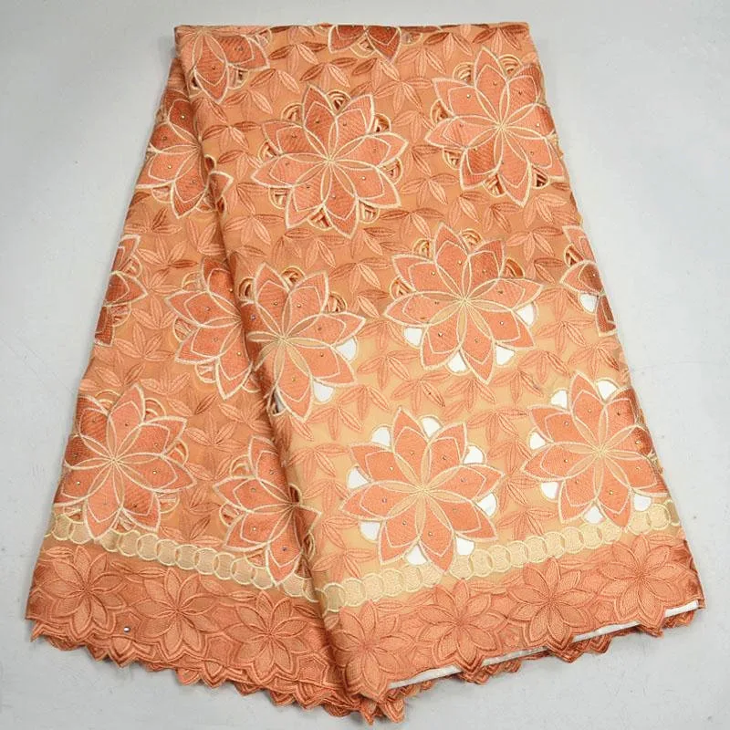 

High Quality Stones Swiss Voile Lace In Switzerland Cotton Swiss Voile Laces In Peach Nigeria Lace Fabric For Wedding PSA59-4