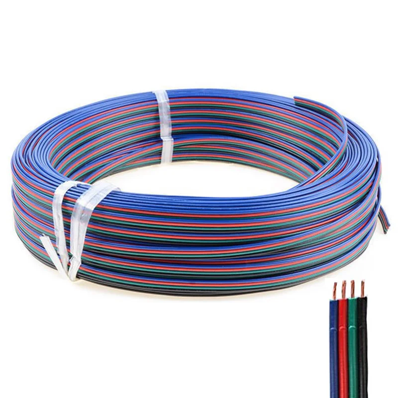 5 м/10 м/20 м/50 м/100 м рулон 2pin/3pin/4pin/5pin 22AWG LED разъем удлинитель провода кабель для WS2812B