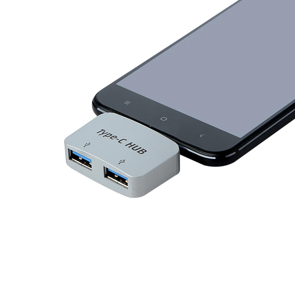 Портативный USB3.1 тип-c на 2 порта разветвитель USB 3,0 OTG концентратор пластиковый адаптер для сотового телефона ПК компьютера планшета