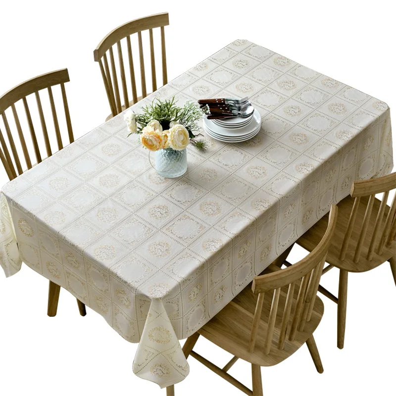 

PVC Tablecloth Waterproof Oilproof Anti-Scalding Table Cover Rectangular Coffee Table Mat Dining Table Kitchen Home Decor ZM190
