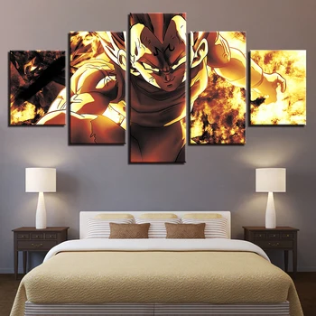 

Painting Living Room Wall Art Cuadros Decoration Modular Pictures Frames 5 Panel Cartoon Dragon Ball Poster Canvas Printed