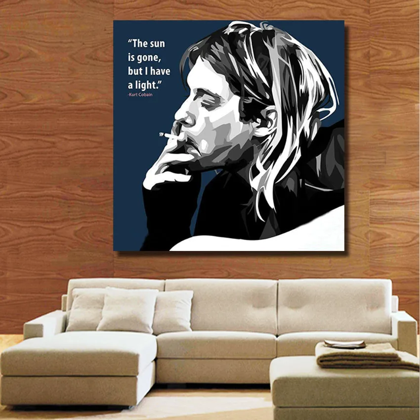 QX0501 (6)  Kurt Cobain American Signer Star Canvas Painting