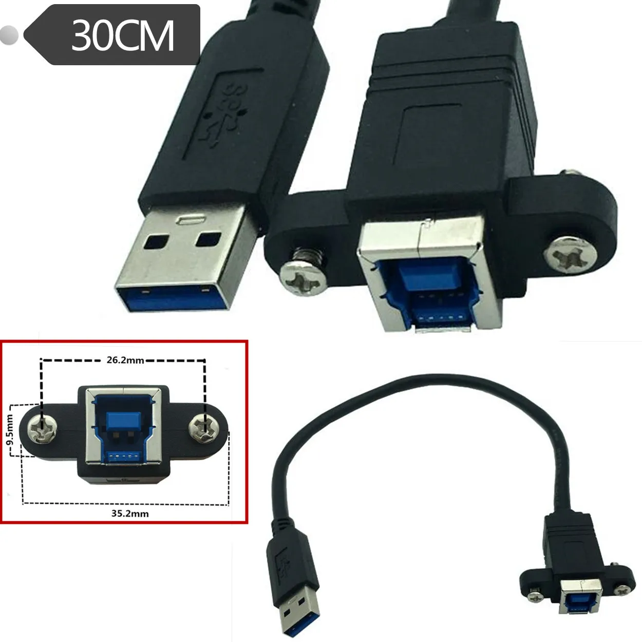 С резьбовыми отверстиями для печати Исправлена 3 0 кабель USB3.0 утра до BF мужчин и