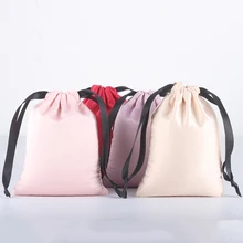 5 шт./лот, 24*32 см, логотип на заказ, 4 цвета, атласный Шелковый мешочек на шнурке,, упаковка, Рождественский подарочный пакет