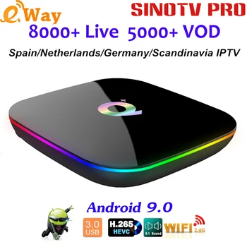 

Q PLUS Android 9.0 H6 2.4GHz 64G Smart TV Box Sweden UK Spainish Dutch subscription Europe Norway DE Arabic IPTV Set-Top Box