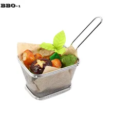 1 PC 12.5cm/4.9″ Food Class Wire Woven Stainless steel French Fries Basket Kitchen Skimmers Chips Strainers Kitchen cooking Tool