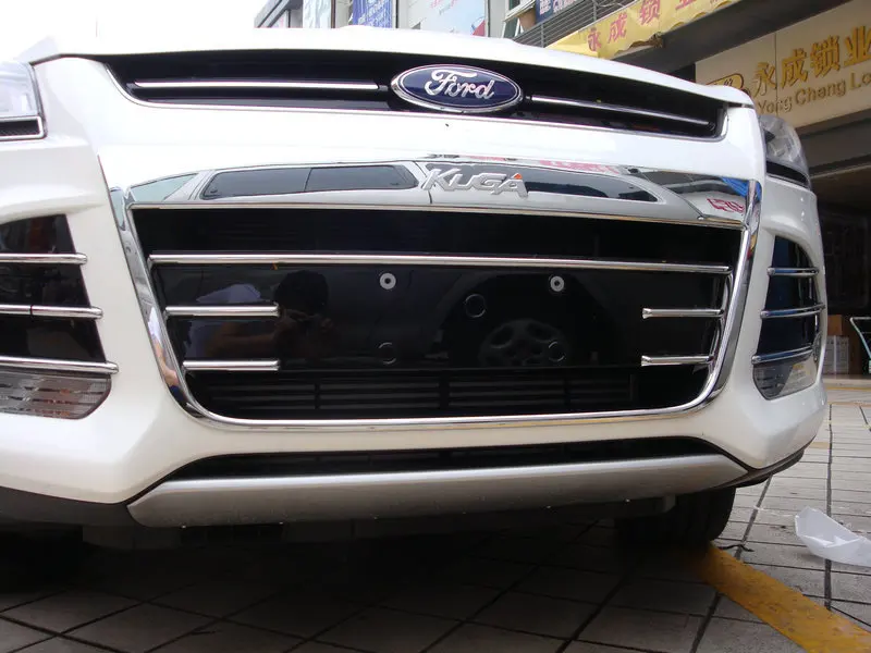 Chrome Front Grille Around cover trim trims For 2013 2014 2015 Ford Kuga Escape-in Chromium