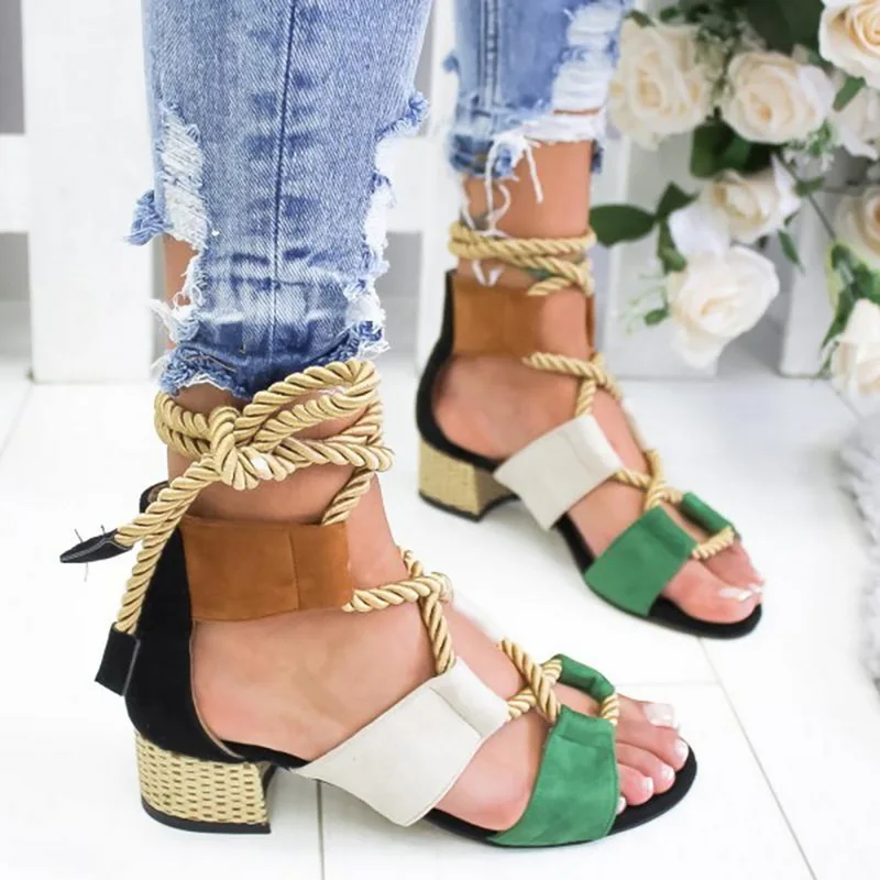 

Summer Wedge Espadrilles Women Sandals 5CM Heel Fish Mouth Sandals Woman Hemp Lace Up Women Platform Sandals Size 35-43