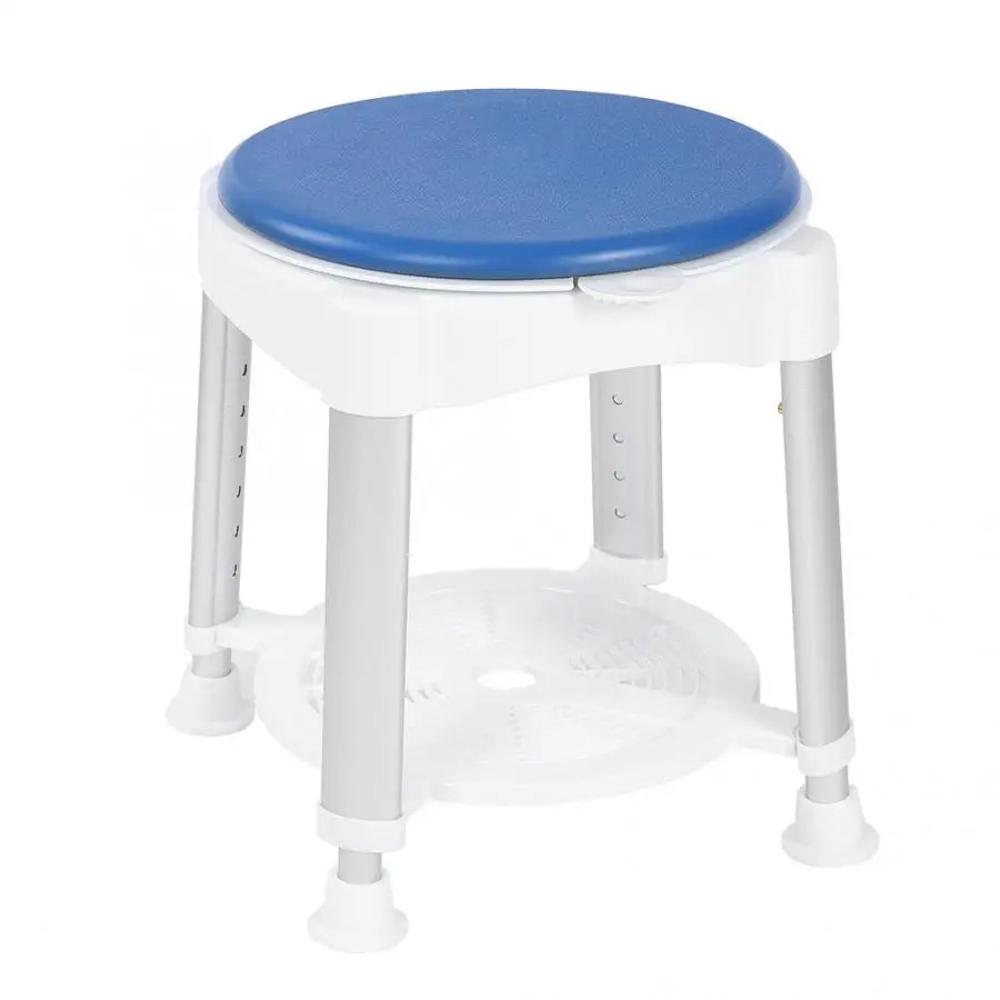 

Bath Shower Stool Aluminum Safety Seat with Rotating Cushion Pregnant Elderly Disabled Care