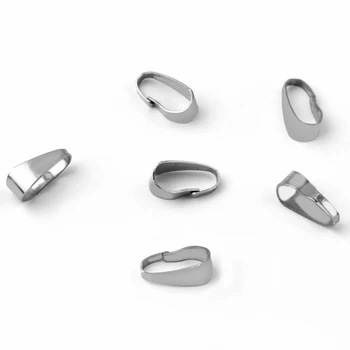

3.8x9mm Stainless Steel Pinch Clips Bail Connectors Jewelry Findings DIY Making Wholesale