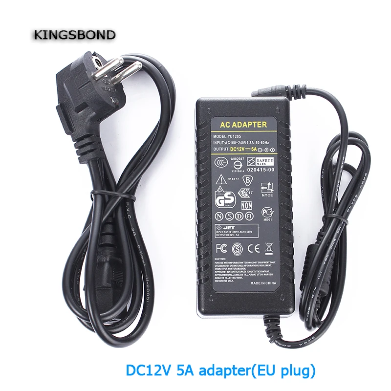 

JCpower DC12V 5A 5000ma switching power supply LED lamp power supply 12 v power supply 12v5a power adapter 60W Free shipping