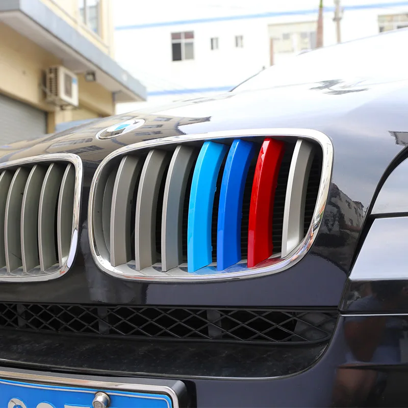 M Color Sport Front Plastic Kidney Grill Bar Tira de la Cubierta para BMW 5 Series F10 F18 2014-2015