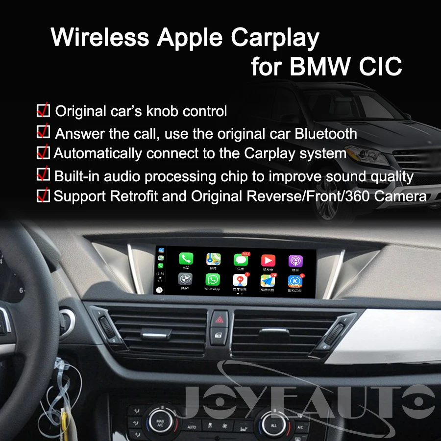 Joyeauto Беспроводной Apple Carplay для BMW CIC 6 5 8 10 25 дюймов 1 3 7 серия X1 X3 X5 X6 Z4 2009 2013 Android Авто